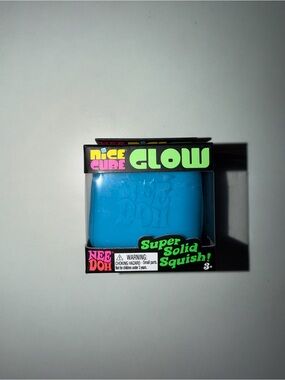 Needoh Nice Cube Glow Blue Super Solid Squish -